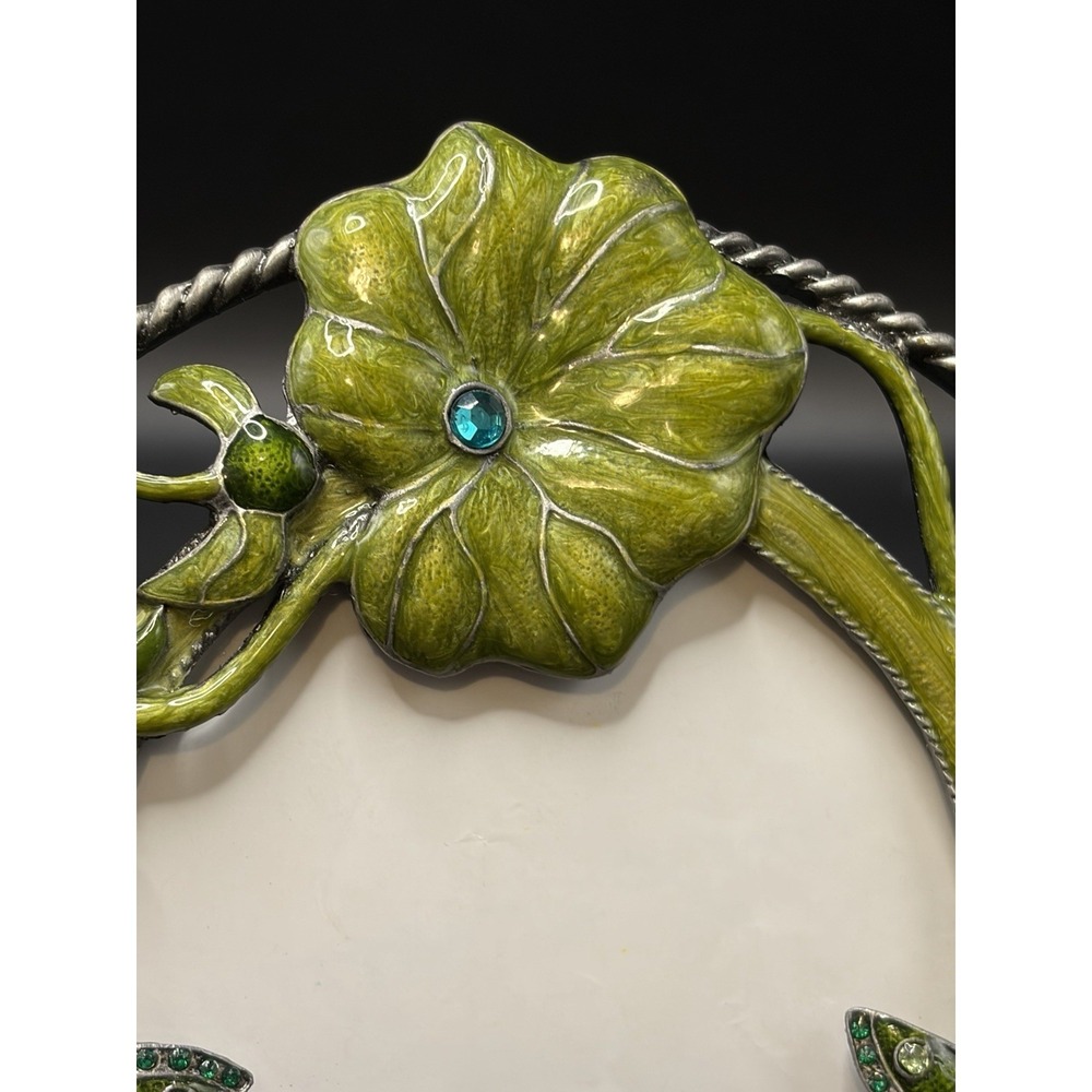 Dragonfly/ Flowers Crystal Rhinestones/Melissa&Louise Metal Picture Frame Decor - Picture 4 of 16